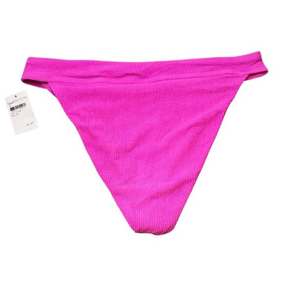 VYB Pink Ribbed High Waist Bikini Bottoms XL NWT Swimwear - Picture 2 of 7